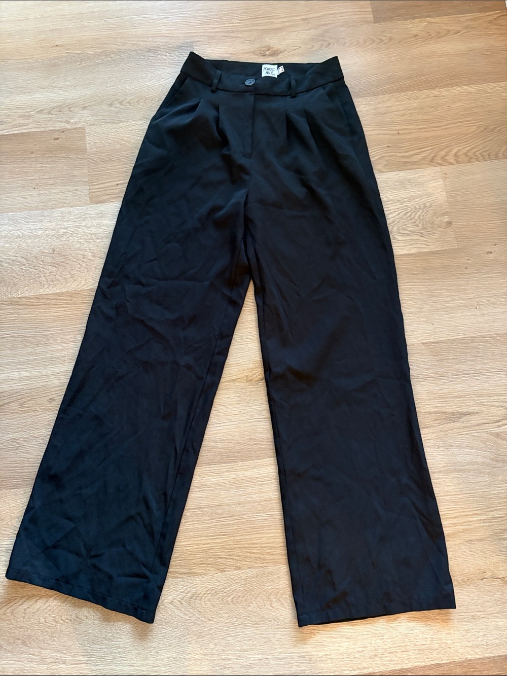 Princess Polly Black High-Rise Wide-Leg Trousers